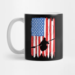 American Flag canoeing Graphic Mug